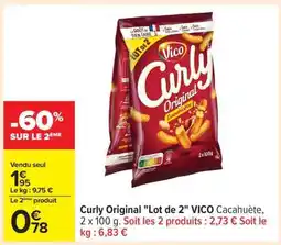 Carrefour Curly Original Lot de 2 VICO Cacahuète offre