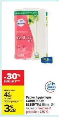 Carrefour Papier hygiénique CARREFOUR ESSENTIAL offre