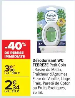Carrefour Désodorisant WC FEBREZE Petit Coin offre