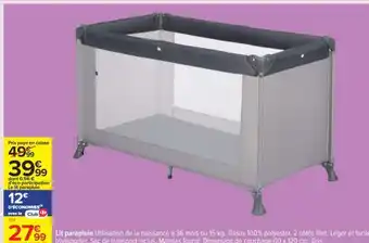 Carrefour Lit parapluie offre