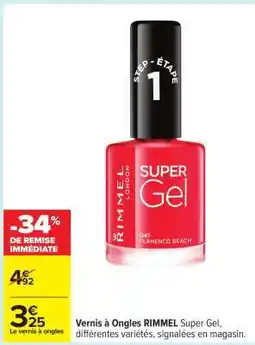 Carrefour Vernis à Ongles RIMMEL Super Gel offre