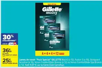 Carrefour Lames de rasoir Pack spécial GILLETTE offre