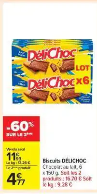 Carrefour Biscuits DÉLICHOC offre