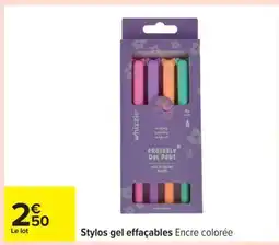 Carrefour Stylos gel effaçables offre