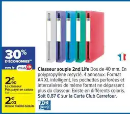 Carrefour Classeur souple 2nd Life offre