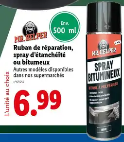 Lidl MR. HELPER Ruban de réparation, spray d'étanchéité ou bitumeux offre