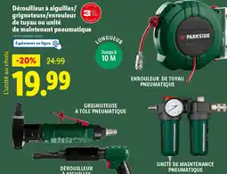 Lidl Dérouilleur à aiguilles/ grignoteuse/enrouleur de tuyau ou unité de maintenant pneumatique offre