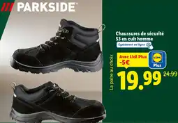 Lidl Chaussures de sécurité S3 en cuir homme offre