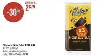 Géant Casino Poulain chocolat noir extra offre