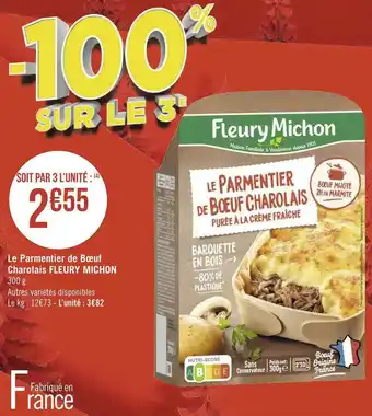 Géant Casino Fleury michon le parmentier de bœuf charolais offre