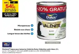 Castorama Dulux Valentine Peinture'd) laque pour boiseries Valénite satin blanc 2 L offre