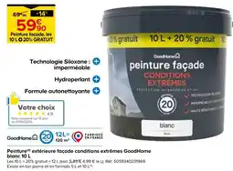 Castorama GoodHome Peinture(d) extérieure façade conditions extrêmes blanc 10 L offre
