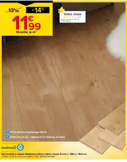 Castorama GoodHome Sol stratifié à clipser Gladstone décor chêne moyen 8 mm offre