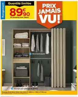 Castorama Astell Dressing décor chêne avec rideau offre