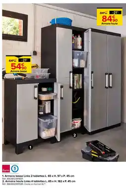 Castorama form Armoire basse Links 2 tablettes offre