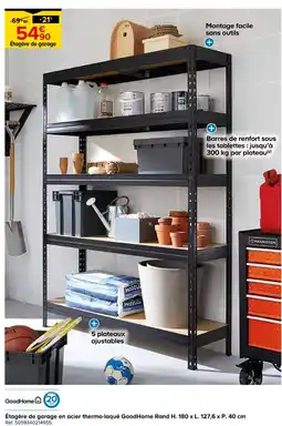 Castorama GoodHome Étagère de garage en acier thermo-laqué Rand offre