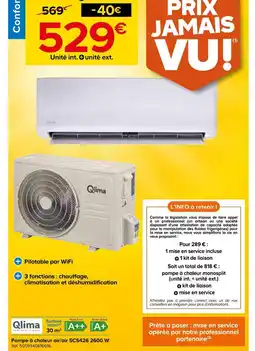 Castorama Qlima Pompe à chaleur air/air SC5426 2600 W offre