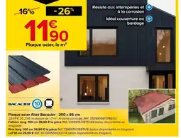 Castorama Bacacier Plaque acier Alizé offre