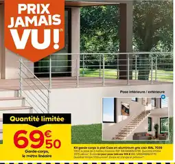 Castorama Kit garde-corps à plat Cala offre