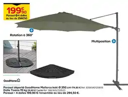 Castorama GoodHome Parasol déporté Mallorca kaki offre