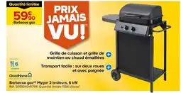 Castorama GoodHome Barbecue gaz Mygar 2 brûleurs, 6 kW offre