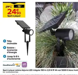 Castorama GoodHome Spot à piquer solaire Adjuma LED intégrée offre