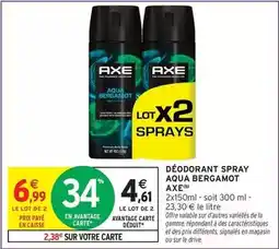 Intermarché Express Axe - déodorant spray aqua bergamot offre