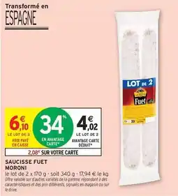 Intermarché Express César moroni - saucisse fuet offre