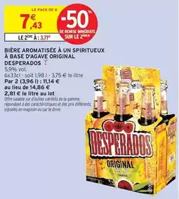 Intermarché Express Desperados - bière aromatisée à un spiritueux à base d'agave original offre