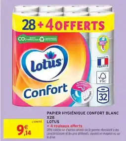 Intermarché Express Lotus - papier hygiénique confort blanc x28 offre