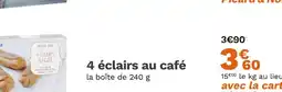 Picard PICARD 4 éclairs au café offre