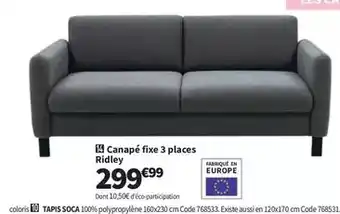 Conforama Canapé fixe 3 places ridley offre