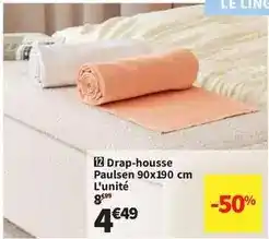Conforama Drap-housse paulsen 90x190 cm l'unité offre