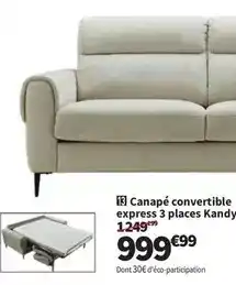 Conforama Canapé convertible express 3 places kandy offre