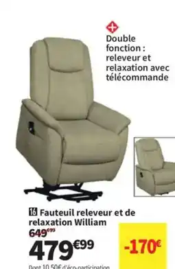 Conforama Fauteuil releveur et de relaxation william offre