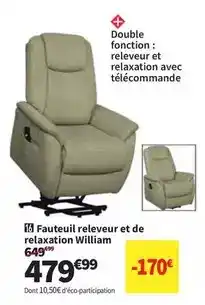 Conforama Fauteuil releveur et de relaxation william offre