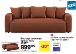 Conforama Facile - canapé convertible 3 places noah offre