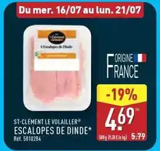 ALDI Escalopes de dinde offre