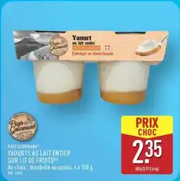 ALDI Paysan gourmand - yaourts au lait entier sur lit de fruits offre