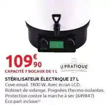 Rural Master Le pratique - stérilisateur électrique 27 l offre