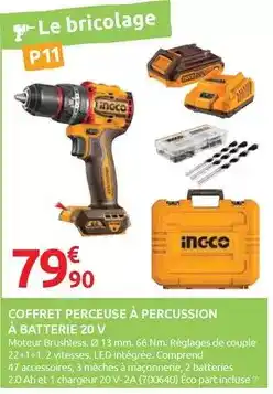 Rural Master Coffret perceuse a percussion a batterie 20 v offre