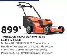 Rural Master Tondeuse tractée à batterie lc353 ivx nue offre