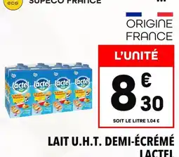 Supeco Lactel - lait u.h.t. demi-écrémé offre