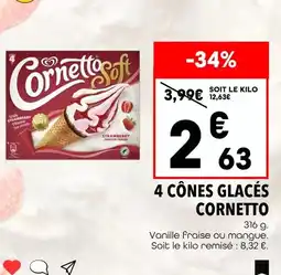 Supeco 4 cônes glacés offre