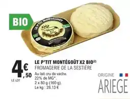 E.Leclerc Fromagerie de la sestiere - le p'tit montegout x2 bio offre