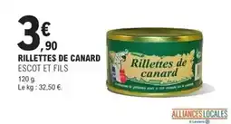E.Leclerc Escot et fils - rillettes de canard offre