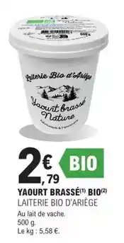 E.Leclerc Laiterie bio d'ariège - yaourt brassé bio offre