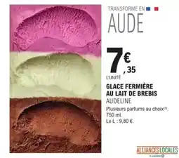 E.Leclerc Audeline - glace fermiere au lait de brebis offre