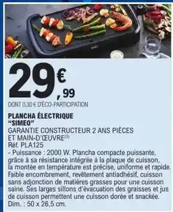 E.Leclerc Simeo - plancha électrique simeo offre