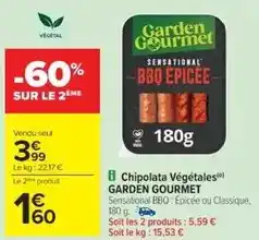 Cora x Carrefour Garden gourmet - chipolata végétales offre